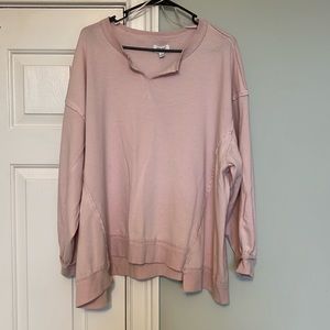Warm pastel pink cotton french terry
